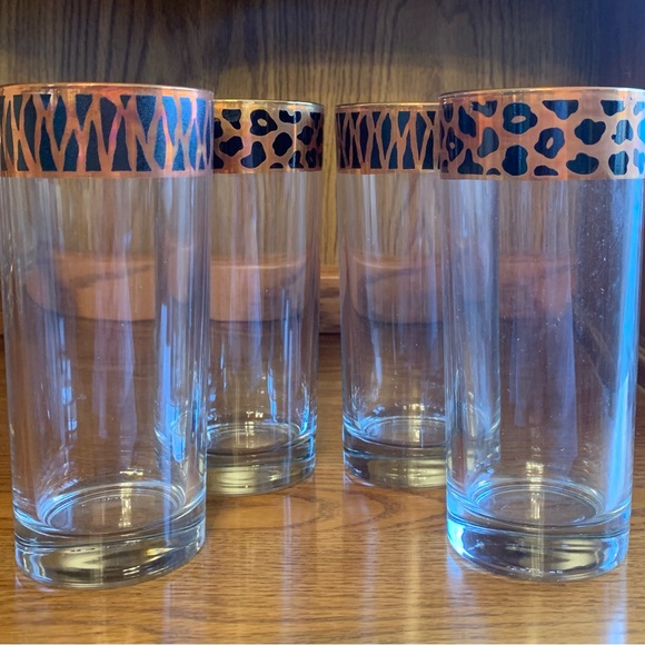 Vintage Italian Animal Print Glasses – Set of 4 - Picture 4 of 4